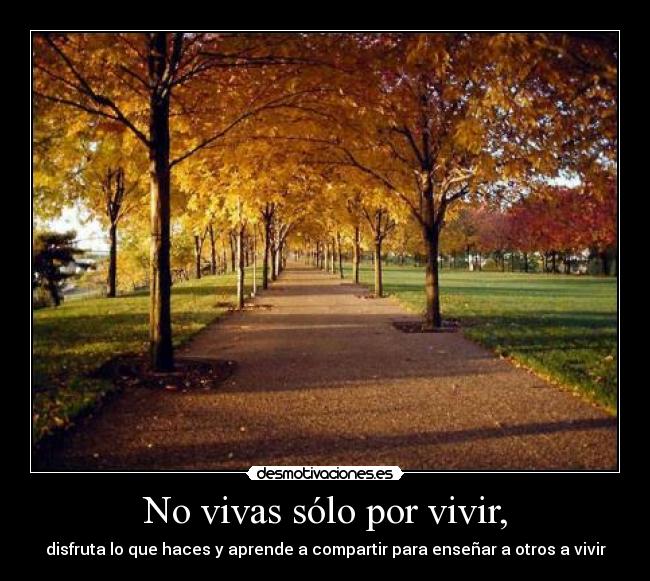 No vivas sólo por vivir, - 