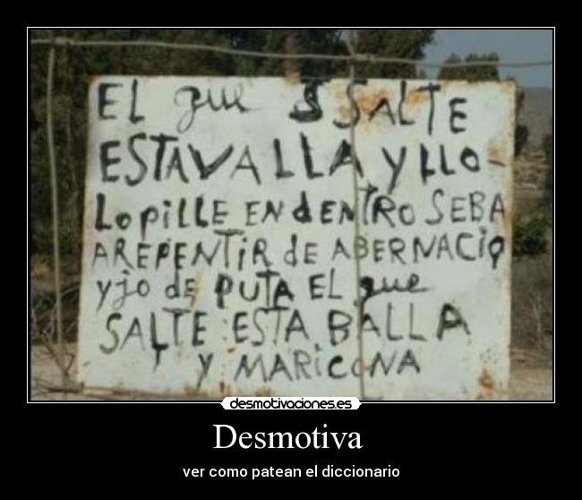 carteles gitano analfabeto petean diccionario desmotivaciones