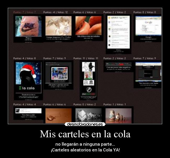 Mis carteles en la cola -