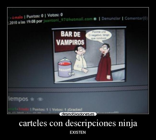 carteles con descripciones ninja - 