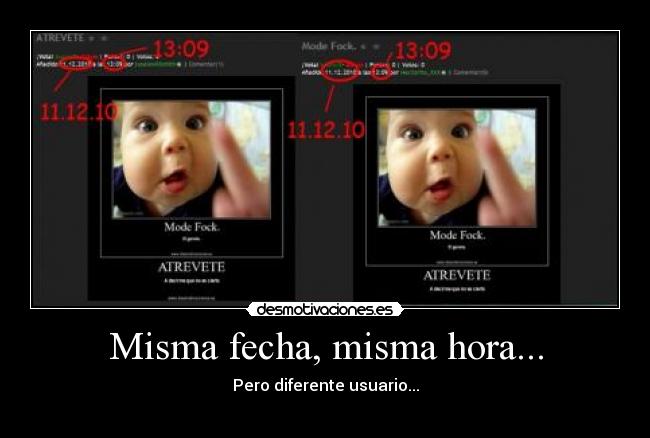 carteles hora fecha usuario desmotivaciones