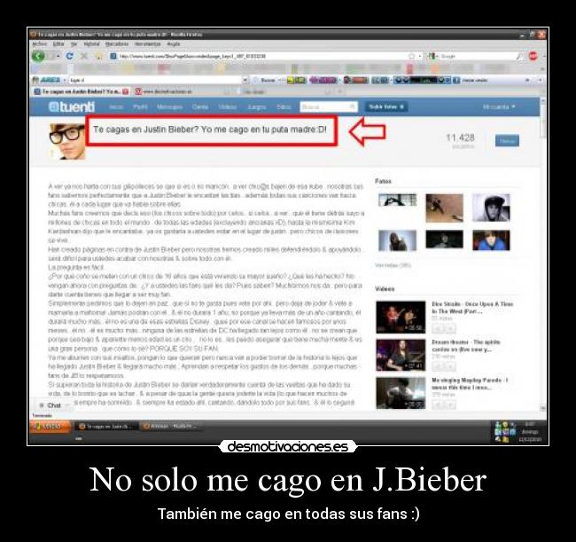 No solo me cago en J.Bieber - También me cago en todas sus fans :)