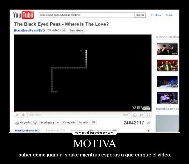 MOTIVA - saber como jugar al snake mientras esperas a que cargue el vídeo.