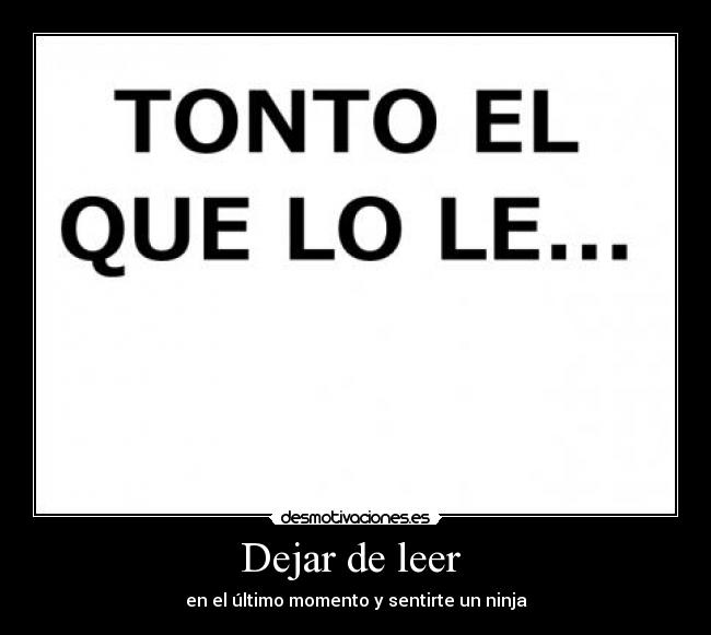 Dejar de leer -