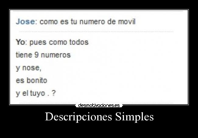 Descripciones Simples -