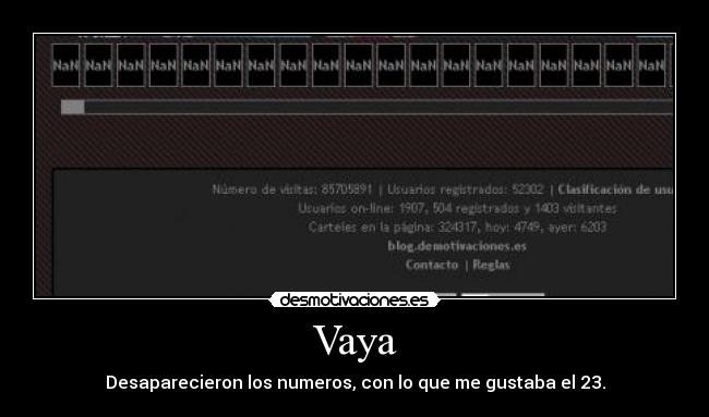 Vaya - Desaparecieron los numeros, con lo que me gustaba el 23.