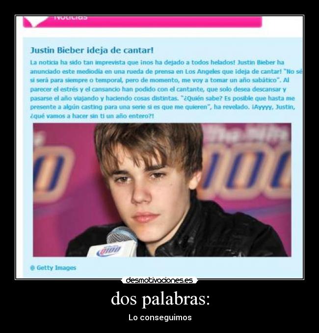 dos palabras: - Lo conseguimos