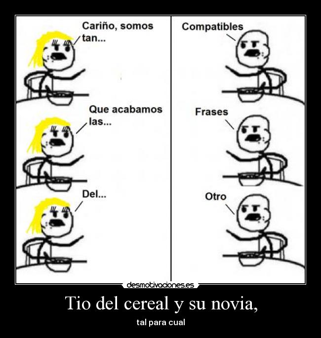 Tio del cereal y su novia, -