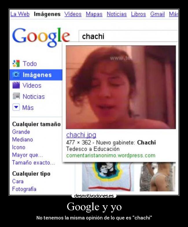 Google y yo - No tenemos la misma opinión de lo que es chachi