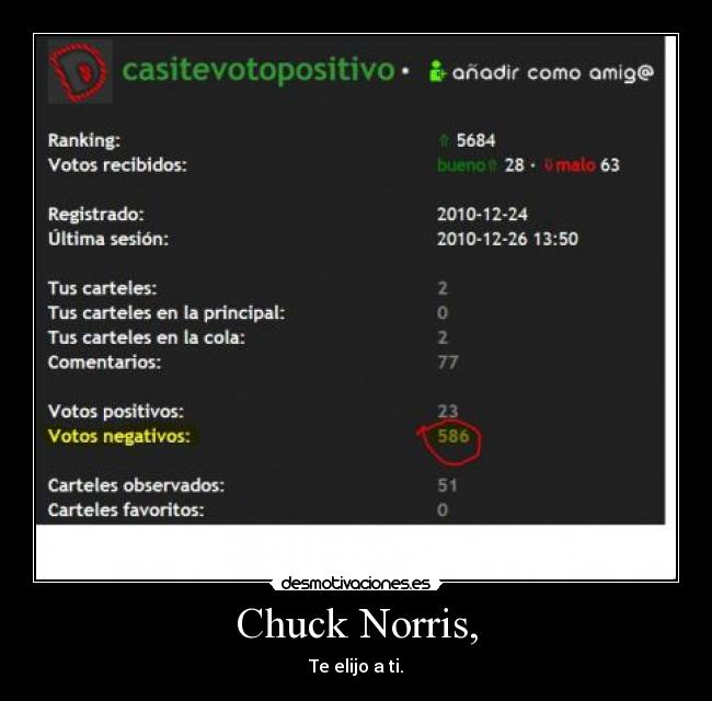 Chuck Norris, - Te elijo a ti.