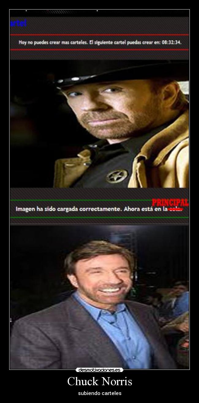 Chuck Norris - subiendo carteles