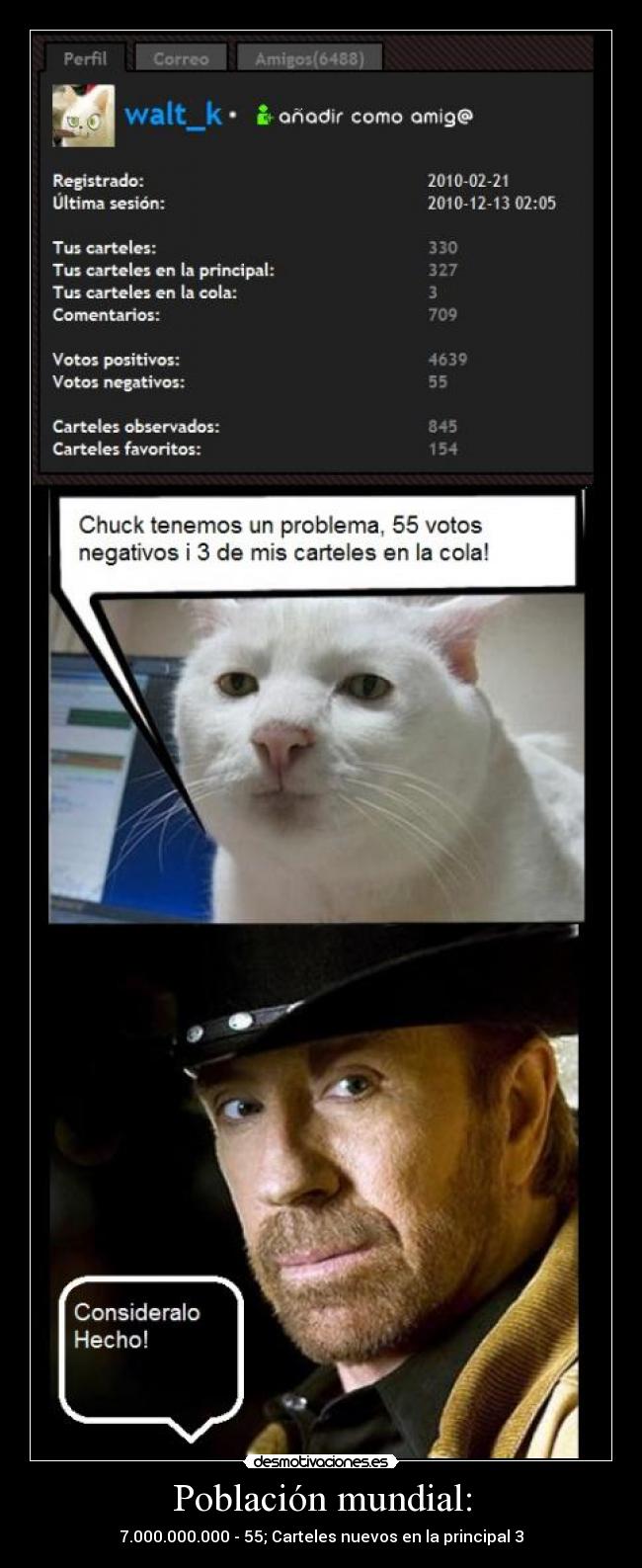 Población mundial: - 7.000.000.000 - 55; Carteles nuevos en la principal 3