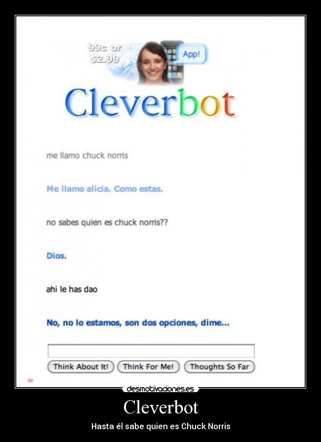 Cleverbot - Hasta él sabe quien es Chuck Norris