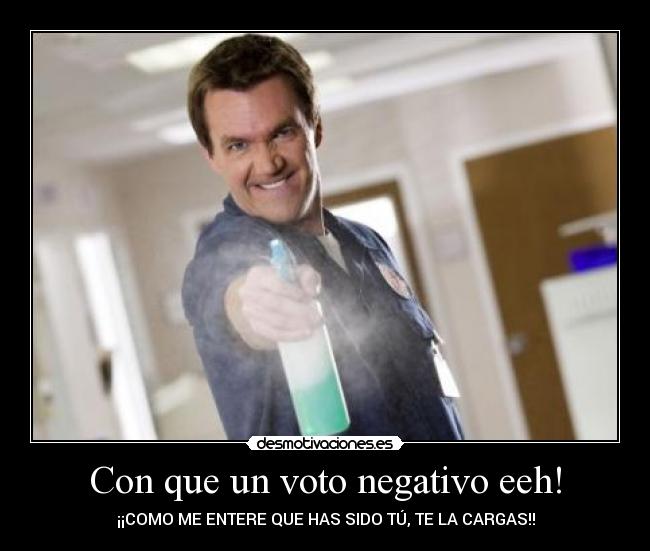 Con que un voto negativo eeh! - ¡¡COMO ME ENTERE QUE HAS SIDO TÚ, TE LA CARGAS!!