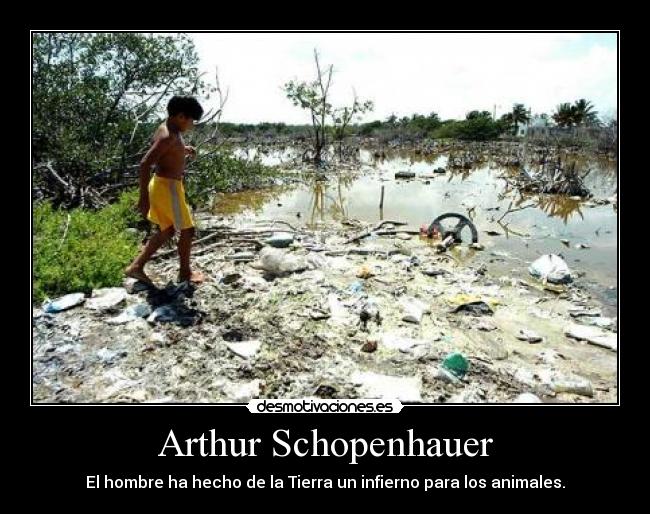 Arthur Schopenhauer - El hombre ha hecho de la Tierra un infierno para los animales.