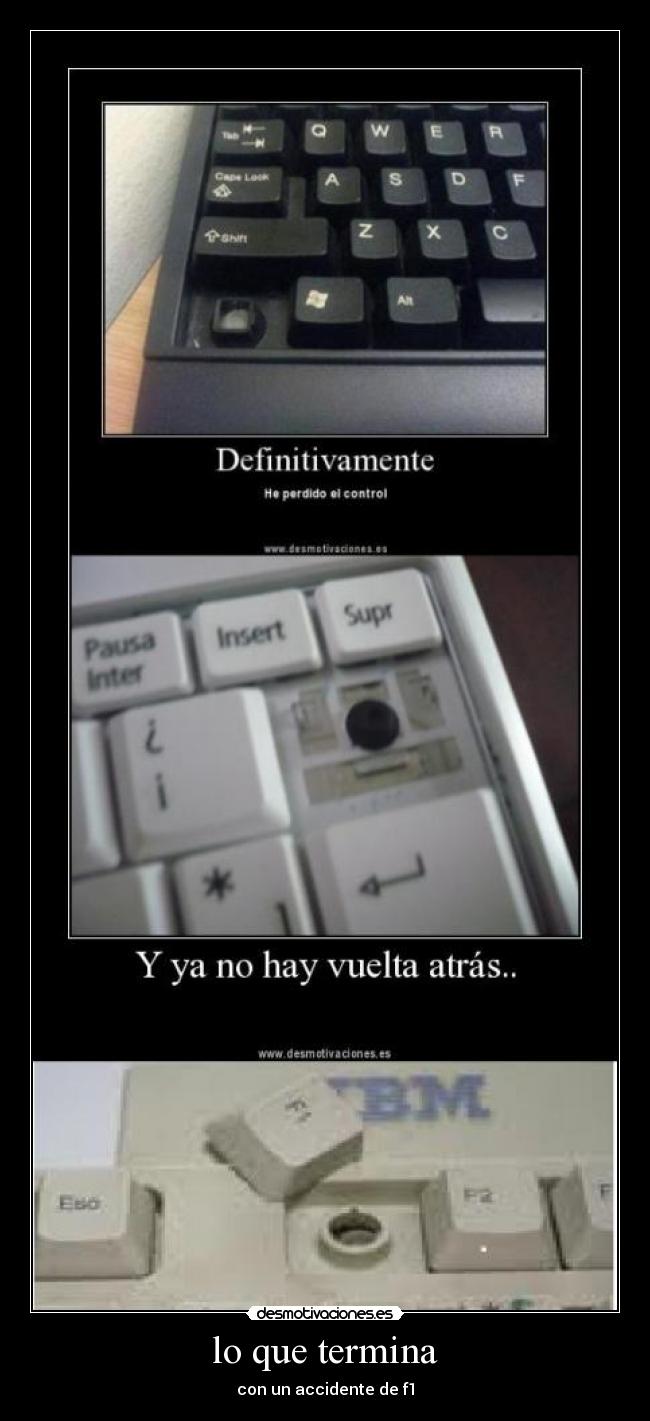 lo que termina - con un accidente de f1