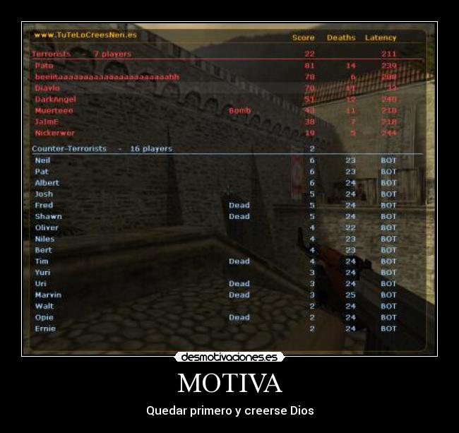 MOTIVA - Quedar primero y creerse Dios