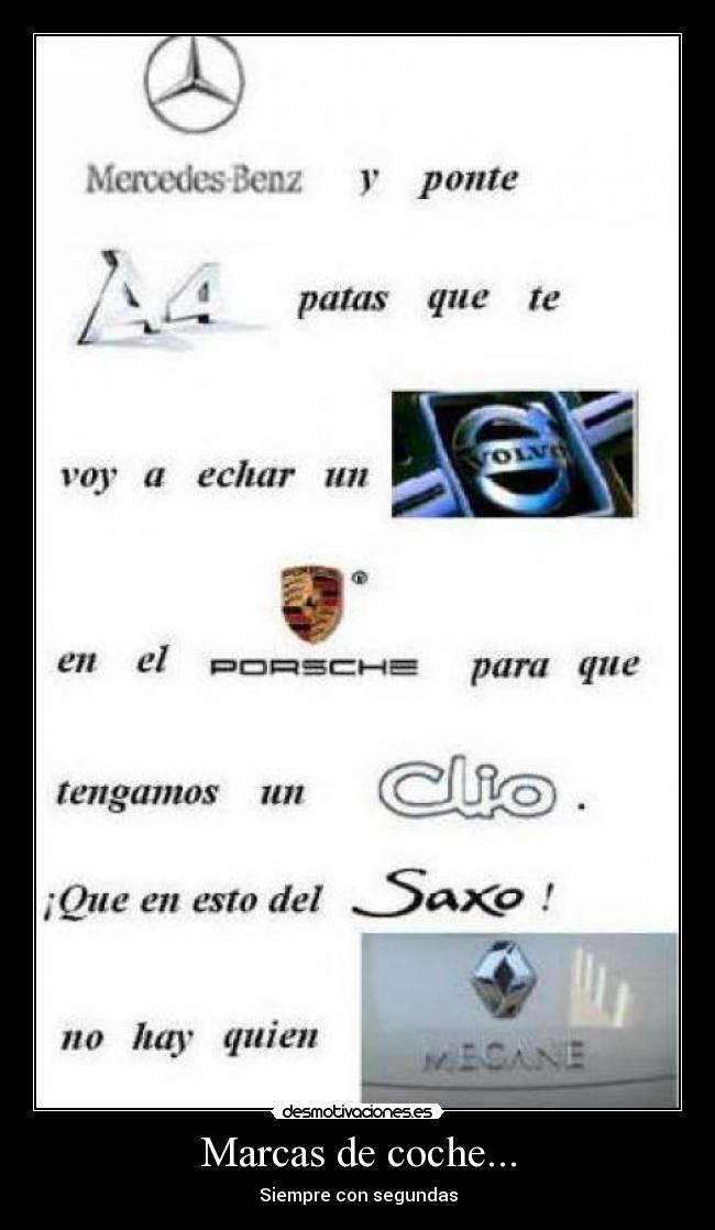 carteles marcas coche desmotivaciones