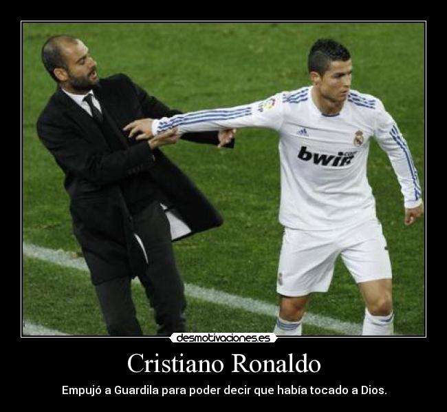 carteles cr7 guardiola dios desmotivaciones