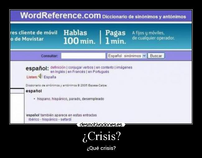 ¿Crisis? -