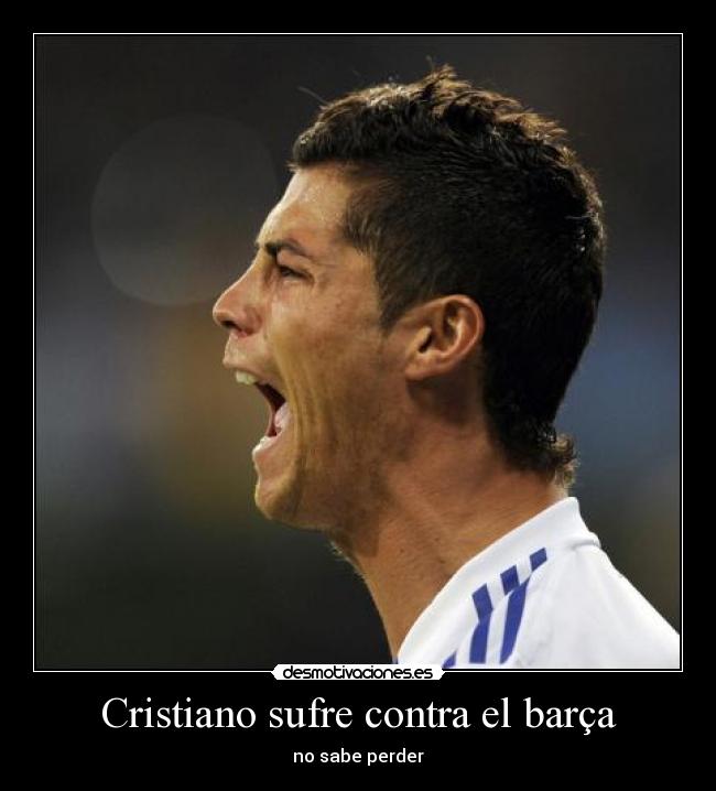 Cristiano sufre contra el barça - 