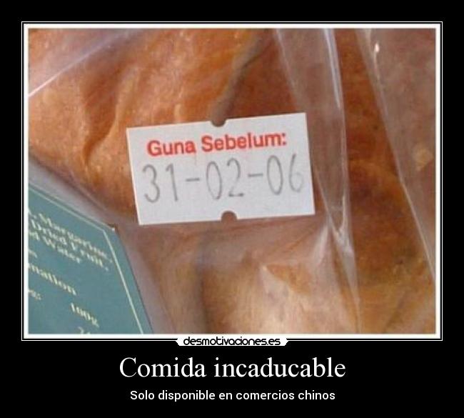 Comida incaducable - Solo disponible en comercios chinos