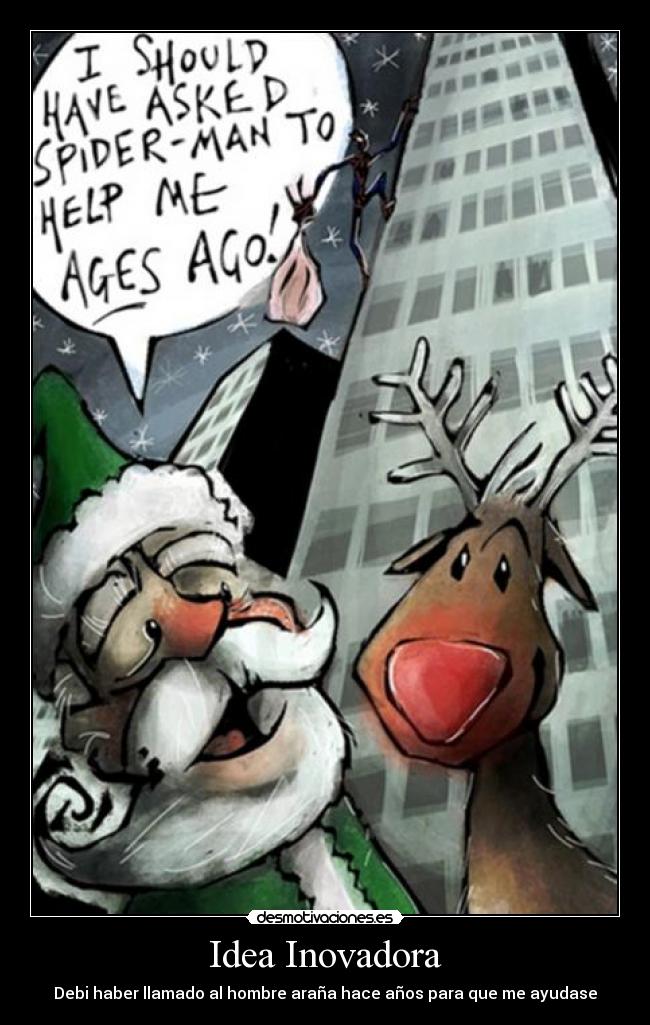 carteles idea inovadora hombre arana spiderman amperio desmotivaciones