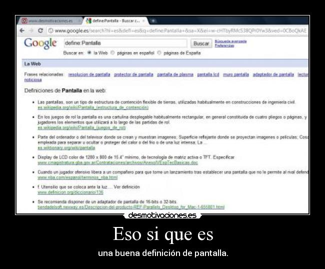 Eso si que es - una buena definición de pantalla.