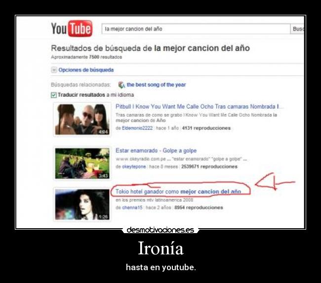 Ironía - hasta en youtube.