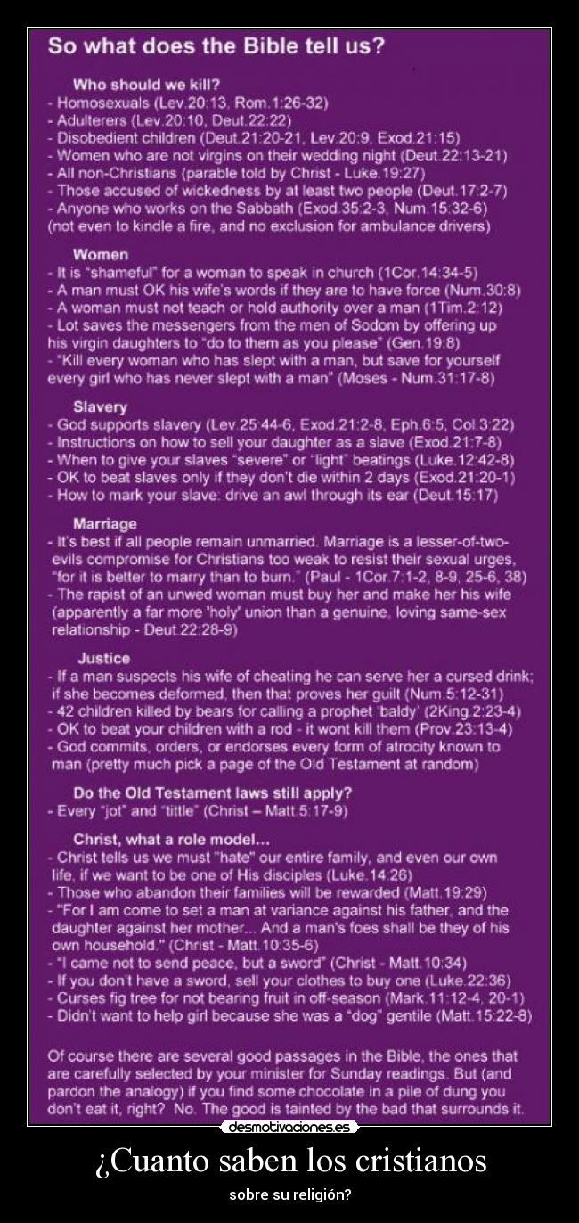 ¿Cuanto saben los cristianos - sobre su religión?