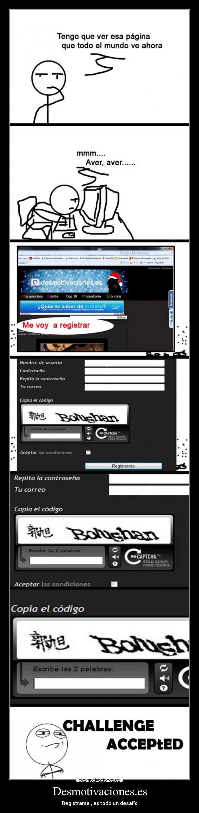 Desmotivaciones.es - Registrarse , es todo un desafío