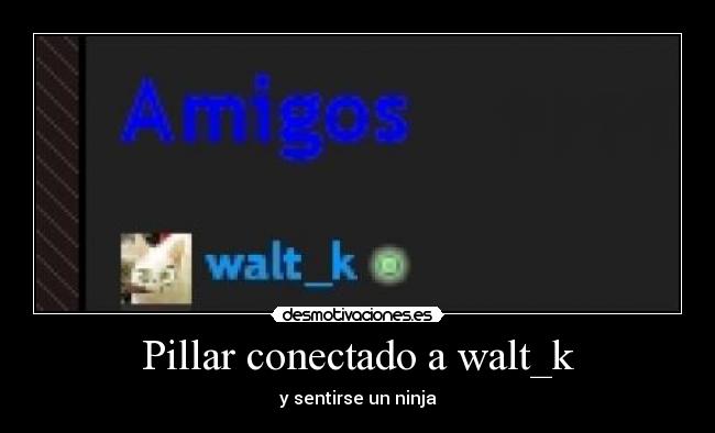 Pillar conectado a walt_k - y sentirse un ninja