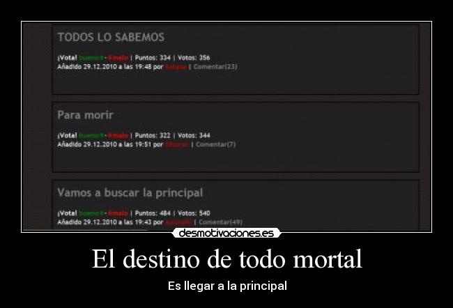 El destino de todo mortal -