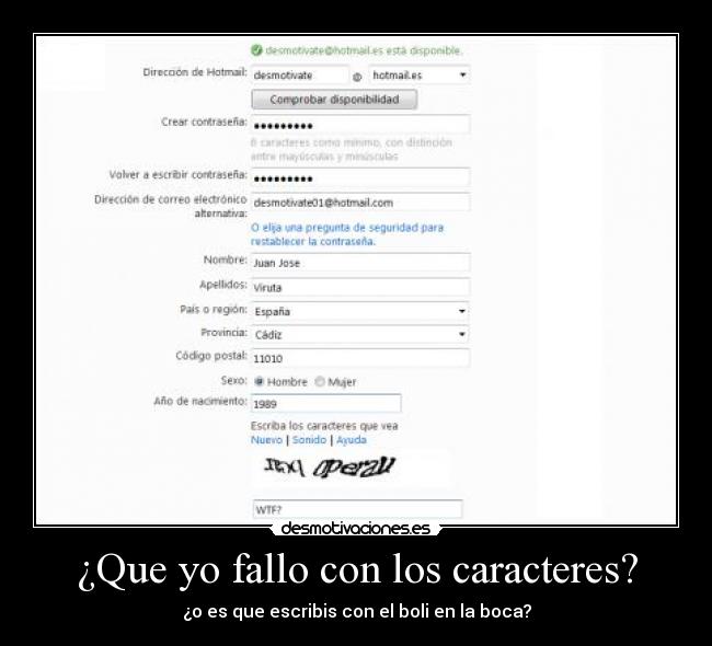 ¿Que yo fallo con los caracteres? - 