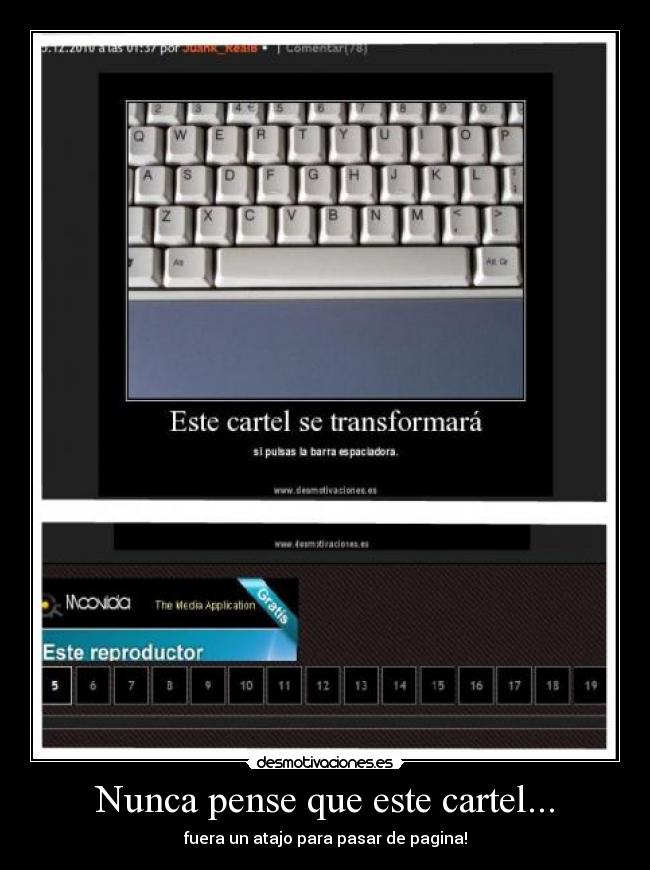 Nunca pense que este cartel... - 