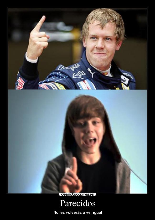 carteles parecidos sebastian vettel justin bieber desmotivaciones