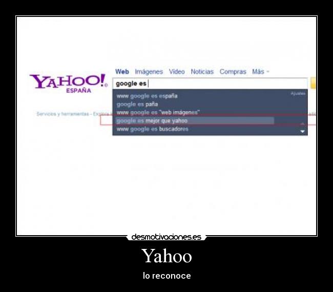 Yahoo - lo reconoce