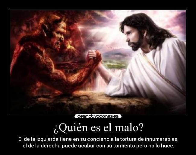 carteles dios demonio diablo satan jesus malo desmotivaciones