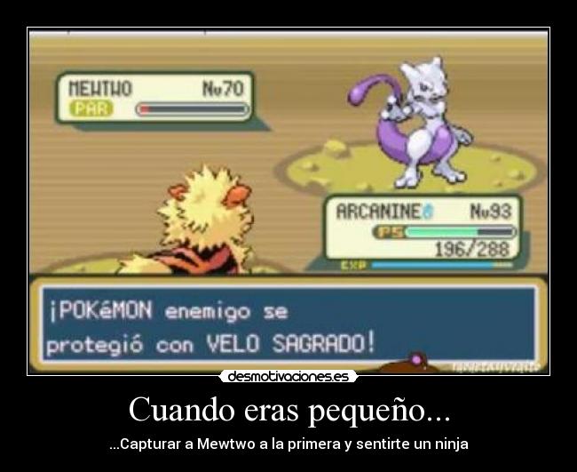 Cuando eras pequeño... - ...Capturar a Mewtwo a la primera y sentirte un ninja