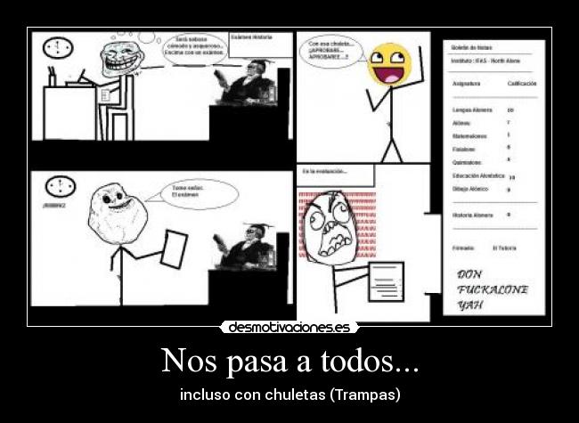 carteles chuletas escolar trampas desmotivaciones