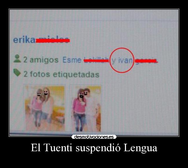 El Tuenti suspendió Lengua - 