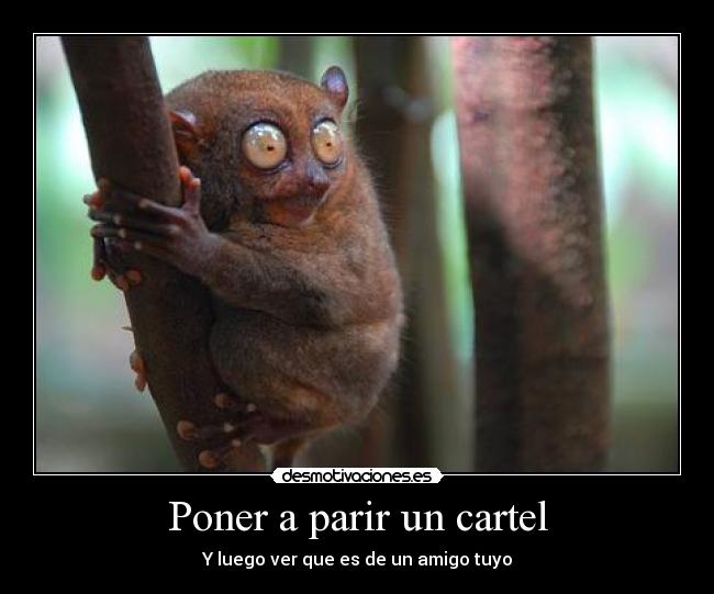 Poner a parir un cartel - Y luego ver que es de un amigo tuyo