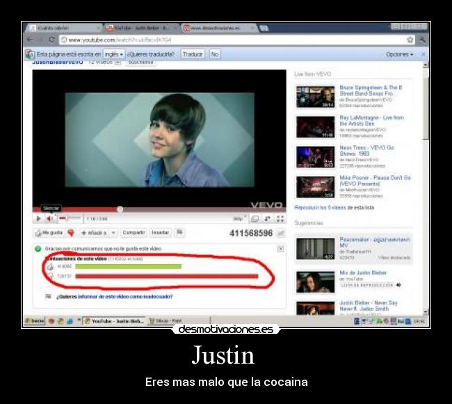 Justin  - Eres mas malo que la cocaina