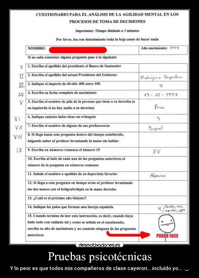 Pruebas psicotécnicas -