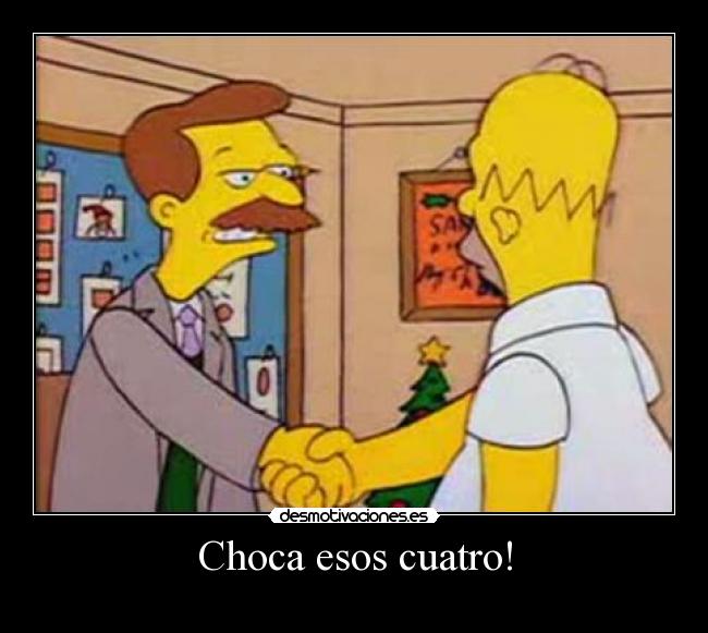 carteles choca esos cuatro simpsons mano dedo desmotivaciones