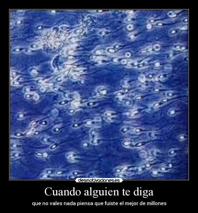 Cuando alguien te diga - que no vales nada piensa que fuiste el mejor de millones