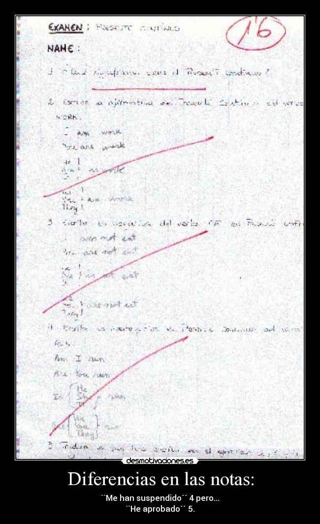 Diferencias en las notas: -