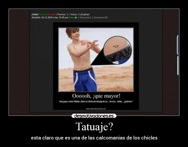 Tatuaje? - esta claro que es una de las calcomanias de los chicles