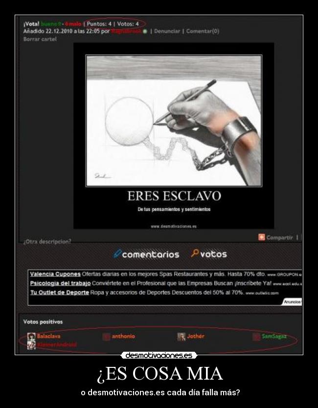 ¿ES COSA MIA - o desmotivaciones.es cada día falla más?