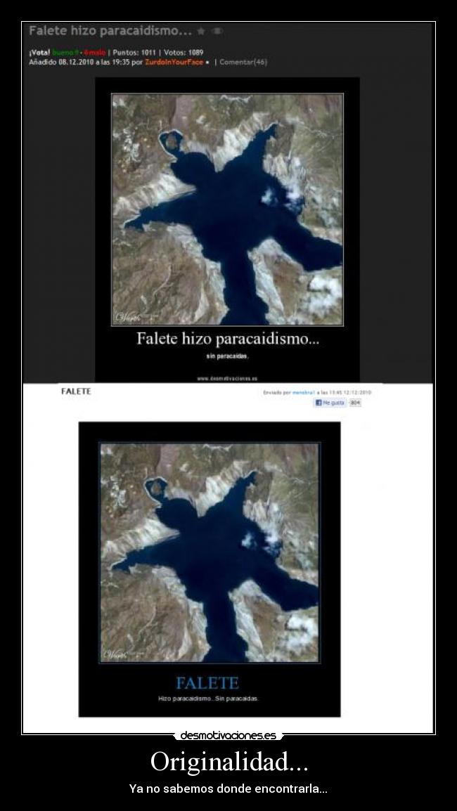 Originalidad... - Ya no sabemos donde encontrarla...